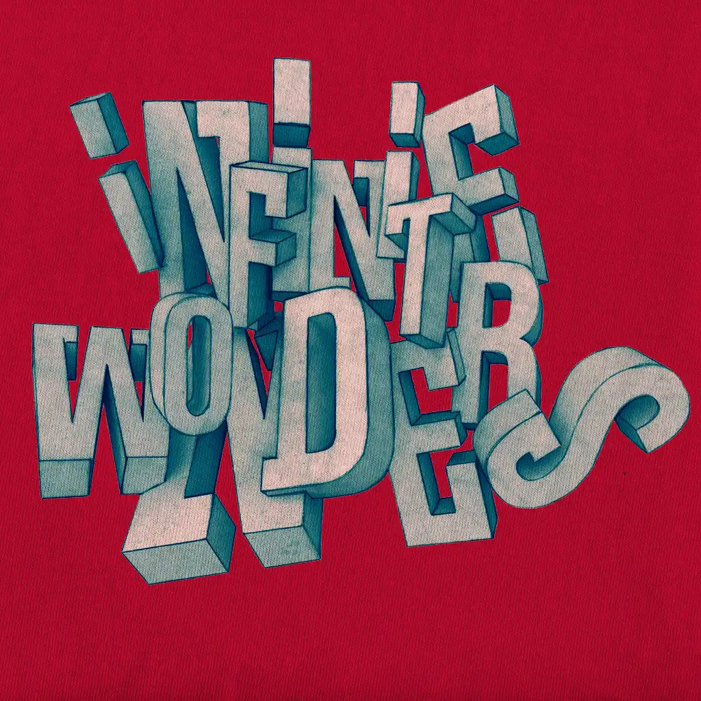 Design of Infinite wonders displaying typography 3d handcrafted design.