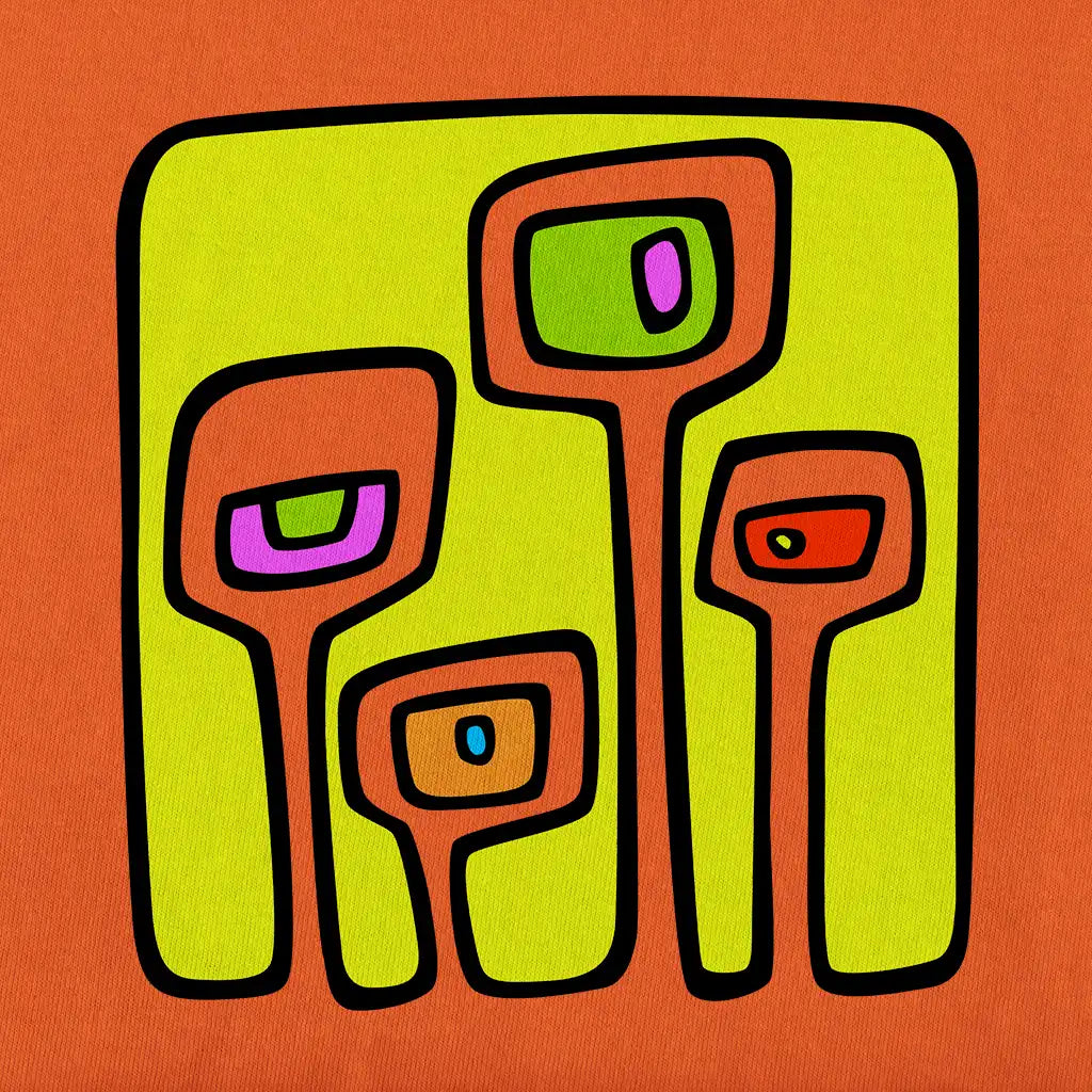 Design of Stylized monster displaying handmade design.