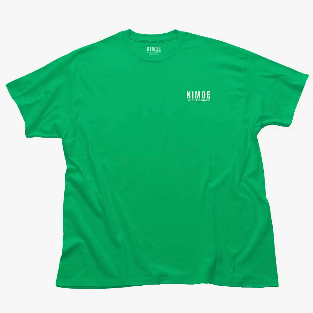 Nimoe N.01 unisex classic t-shirt in irish green color displaying Nimoe logo design.