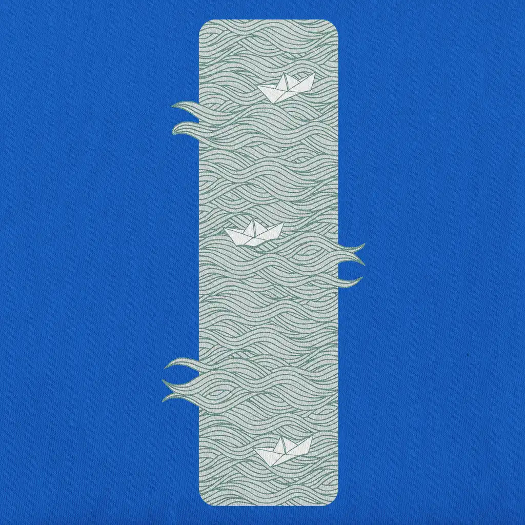 Design of Paper boats displaying illustration design waves with paper boat.